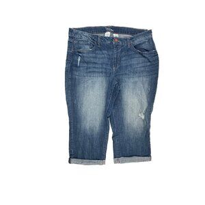 Time And Tru Mid Rise Cuffed‎ Crop Distressed Women's size 20 Blue Denim Jeans